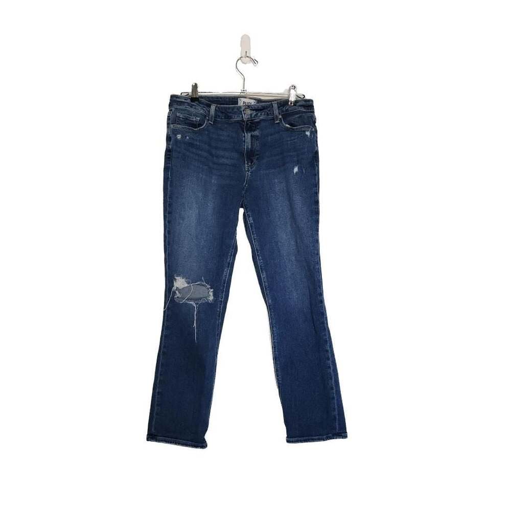 PAIGE Brigitte High Rise Slim Boyfriend Distressed Denim Jeans Size 30 - Picture 2 of 12
